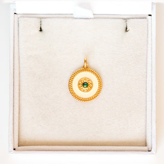 SAMPLE SALE- Enamel Coin Pendant in Gold