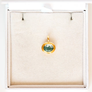 SAMPLE SALE- Snowflake Jade bezel Set Pendant