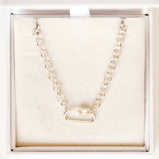 SAMPLE SALE- Silver Chain & Lock Charm