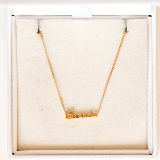 SAMPLE SALE- Carrie Name Plate Necklace