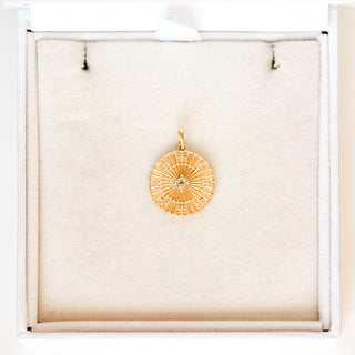 SAMPLE SALE- Green Amethyst Sunray Coin Pendant