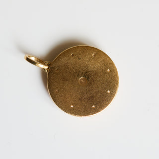 SAMPLE SALE- Green Amethyst Sunray Coin Pendant