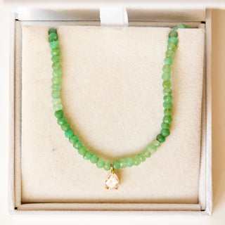 SAMPLE SALE- Chrysoprase Necklace With Pear Charm