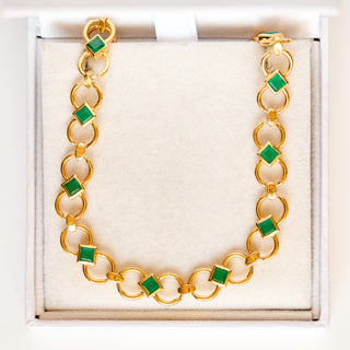 SAMPLE SALE- Fancy Link Green Onyx Necklace