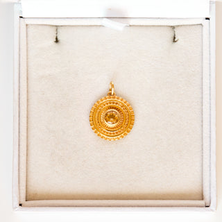 SAMPLE SALE- Citrine Coin Pendant