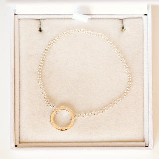SAMPLE SALE- Silver Star Set Front Facing Charm Holder Bail Necklace