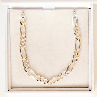 SAMPLE SALE- Mens Silver Figaro Chain