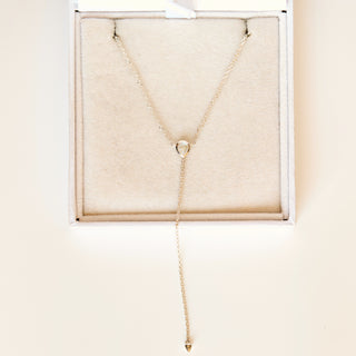 SAMPLE SALE- White Zircon Lariat Necklace