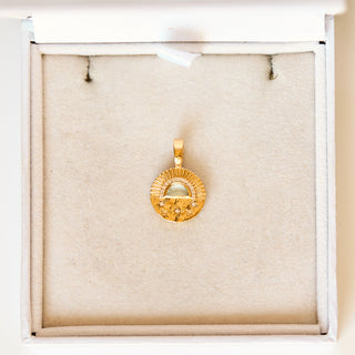 SAMPLE SALE- Aquamarine I Rise Coin Silver Charm