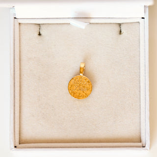 SAMPLE SALE- Aquamarine I Rise Coin Silver Charm