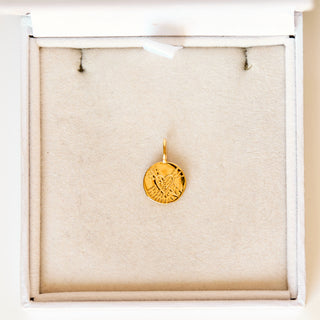 SAMPLE SALE- Gold Heart Coin Pendant