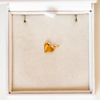 SAMPLE SALE- Gold Origami Heart Pendant