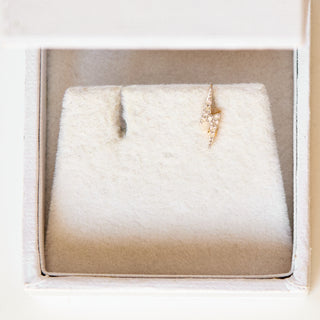 SAMPLE SALE- Diamond Lightning Bolt Single Stud