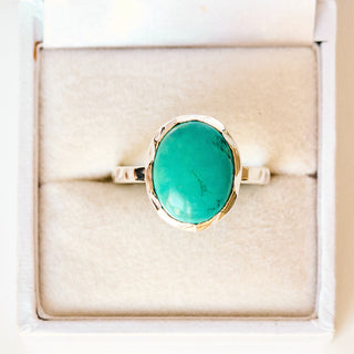 SAMPLE SALE- Organic Turquoise Ring - UK Size V 1/2