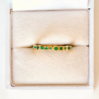 SAMPLE SALE- Emerald Stacking Ring - UK Size L 1/2