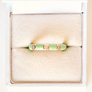 SAMPLE SALE- Enamel Ring - UK Size L 1/2