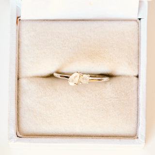 SAMPLE SALE- Moonstone You and Me Silver Ring - UK Size L 1/2