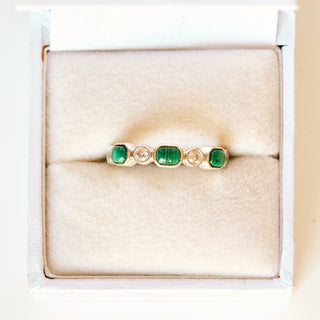 SAMPLE SALE- Malachite and CZ Band - UK Size L 1/2