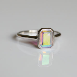 SAMPLE SALE- Mystic Topaz Bezel Ring - UK Size O