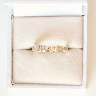 SAMPLE SALE- White Zircon Love Ring - UK Size L 1/2