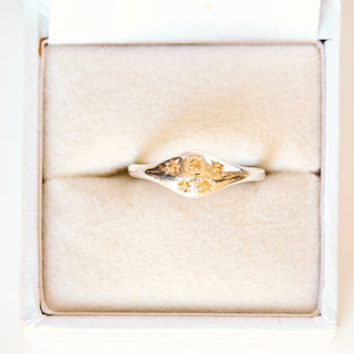 SAMPLE SALE- Citrine Star Set Signet Ring - UK Size M
