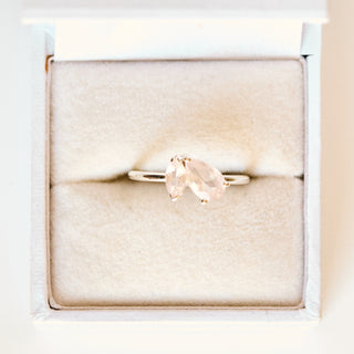 SAMPLE SALE- Rose Quartz You & Me Ring - UK Size M