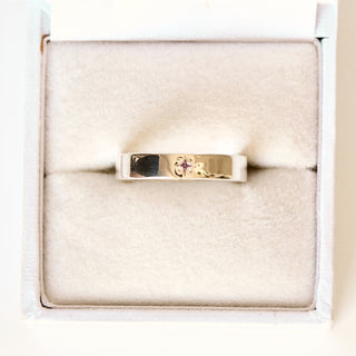SAMPLE SALE- Star Set Amethyst Balance Ring - Size UK L