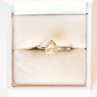 SAMPLE SALE- Pink Morganite and Diamond Ring - UK Size L 1/2
