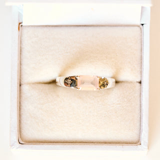 SAMPLE SALE- Rose Quartz Star Set Ring - UK Size L 1/2