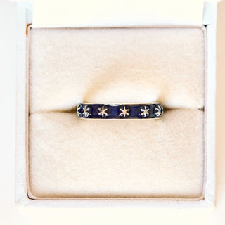 SAMPLE SALE- Blue Enamel Night Sky Band - UK Size L 1/2