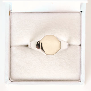 SAMPLE SALE- Mens Hexagon Signet Ring - UK Size V 1/2