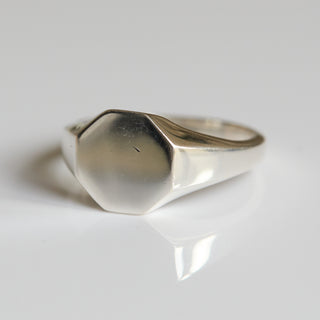 SAMPLE SALE- Mens Hexagon Signet Ring - UK Size V 1/2