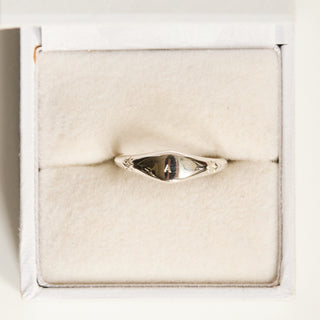 SAMPLE SALE- Diamond Star Set Signet Ring Enraved With ' A' - UK Size L