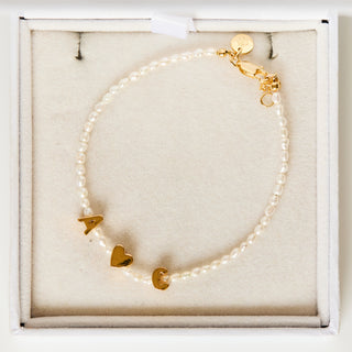 SAMPLE SALE- A Heart C Pearl Bracelet