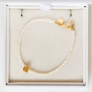 SAMPLE SALE- G  Letter Pearl Bracelet