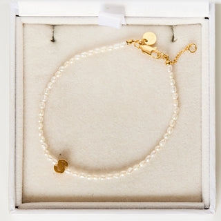 SAMPLE SALE- S Letter Pearl Bracelet