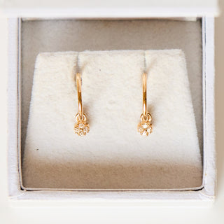 SAMPLE SALE- Mini CZ  Drop Hoops