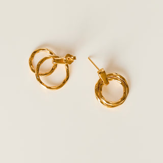 SAMPLE SALE- Molten Link Drop Studs Earrings