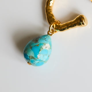 SAMPLE SALE- Molton Turquoise Drop Hoops