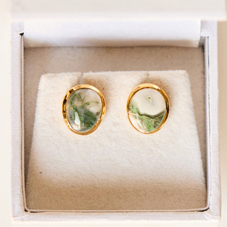 SAMPLE SALE- Snowflake Jade Studs