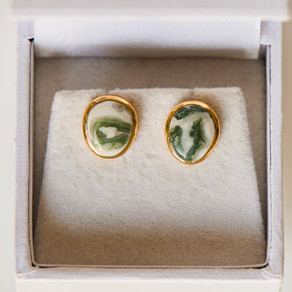 SAMPLE SALE- Snowflake Marble Studs