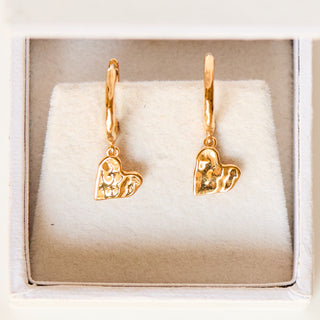 SAMPLE SALE- Mini Love Heart Drop Hoops