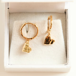 SAMPLE SALE- Mini Love Heart Drop Hoops