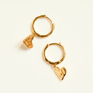SAMPLE SALE- Mini Love Heart Drop Hoops