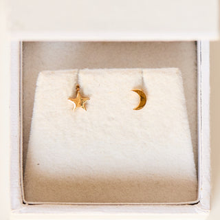 SAMPLE SALE- Mini Star and Moon Flat Back Studs