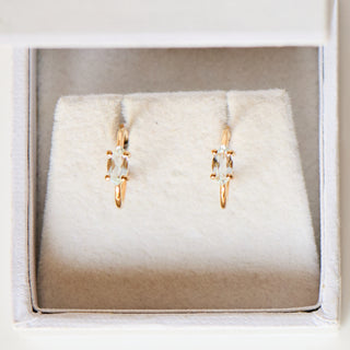 SAMPLE SALE-  Blue Topaz Marquise Hoop Earrings