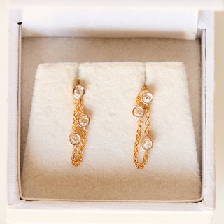 SAMPLE SALE- White Zircon Chain Studs