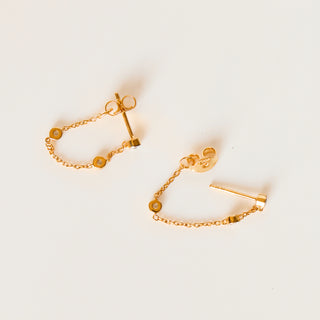SAMPLE SALE- White Zircon Chain Studs