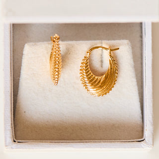SAMPLE SALE- Textured Oval Huggy Hoop