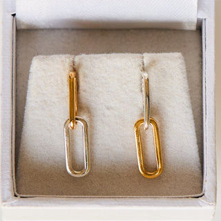 SAMPLE SALE- Mixed Metal Chain Link Earrings